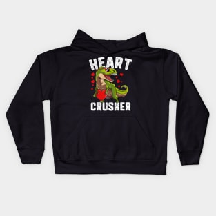 Heart Crusher Dinosaur T Rex Valentines Day Gift For Boys Kids Kids Hoodie